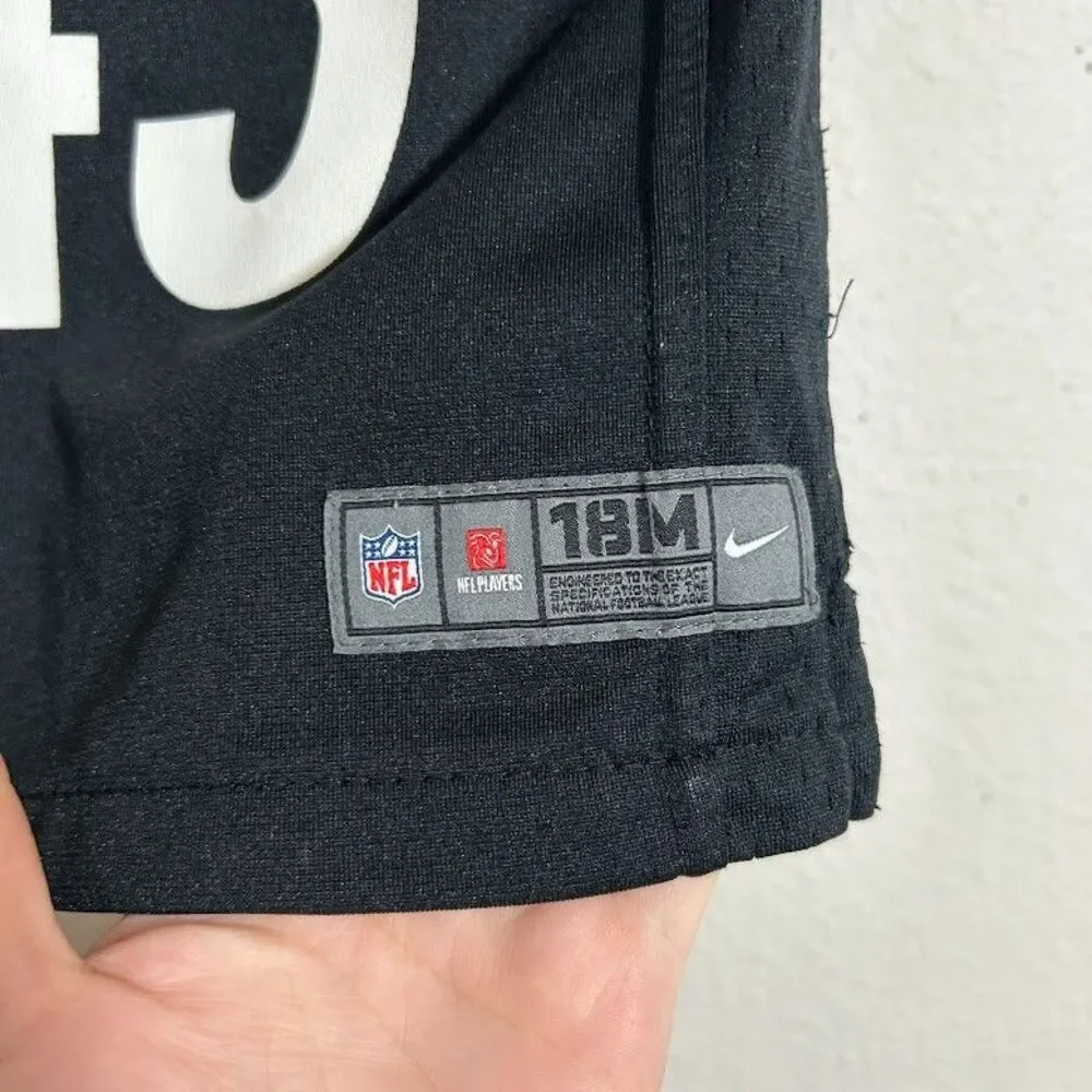 Nike Pittsburgh Steelers Troy Polamalu 43 Jersey Toddler 18M Black NFL On Field
